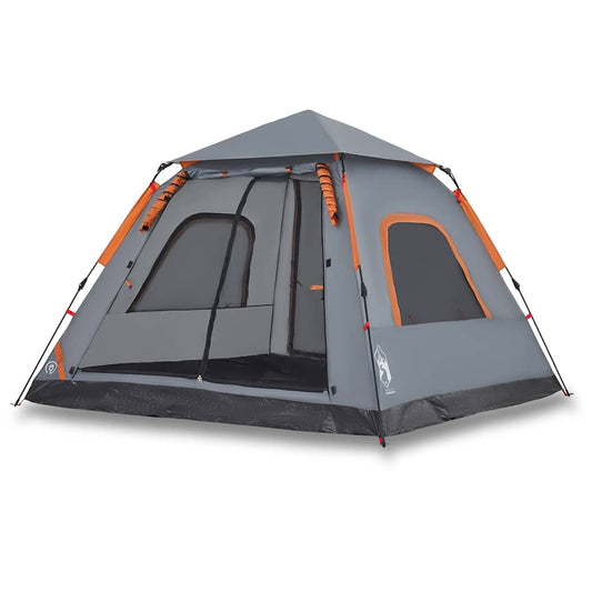 Camping Tent Dome 5-Person Grey and Orange Quick Release Camping Tent Dome 5-Person Grey and Orange Quick Release