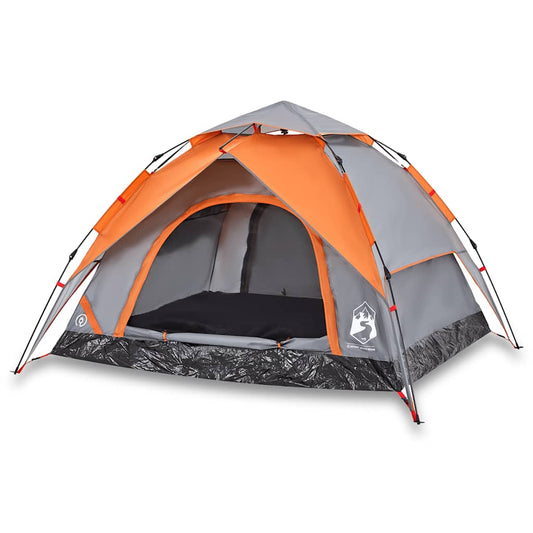 Camping Tent Dome 3-Person Grey and Orange Quick Release Camping Tent Dome 3-Person Grey and Orange Quick Release