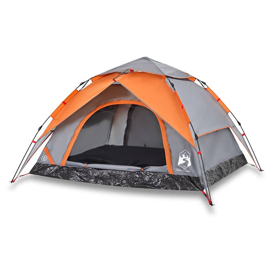 Camping Tent Dome 4-Person Grey and Orange Quick Release Camping Tent Dome 4-Person Grey and Orange Quick Release