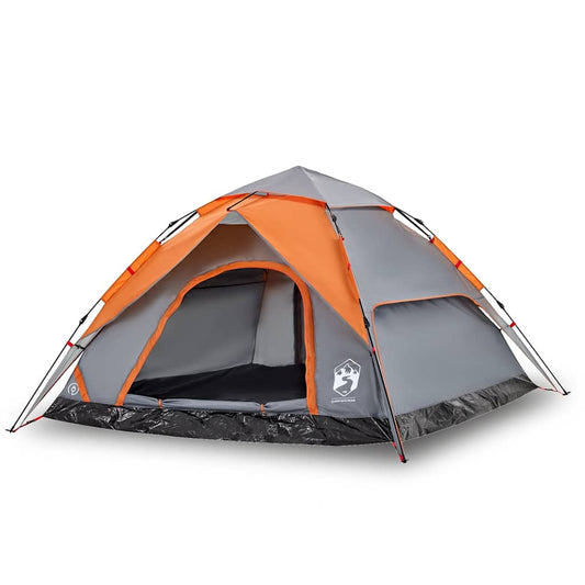 Camping Tent Dome 5-Person Grey and Orange Quick Release Camping Tent Dome 5-Person Grey and Orange Quick Release