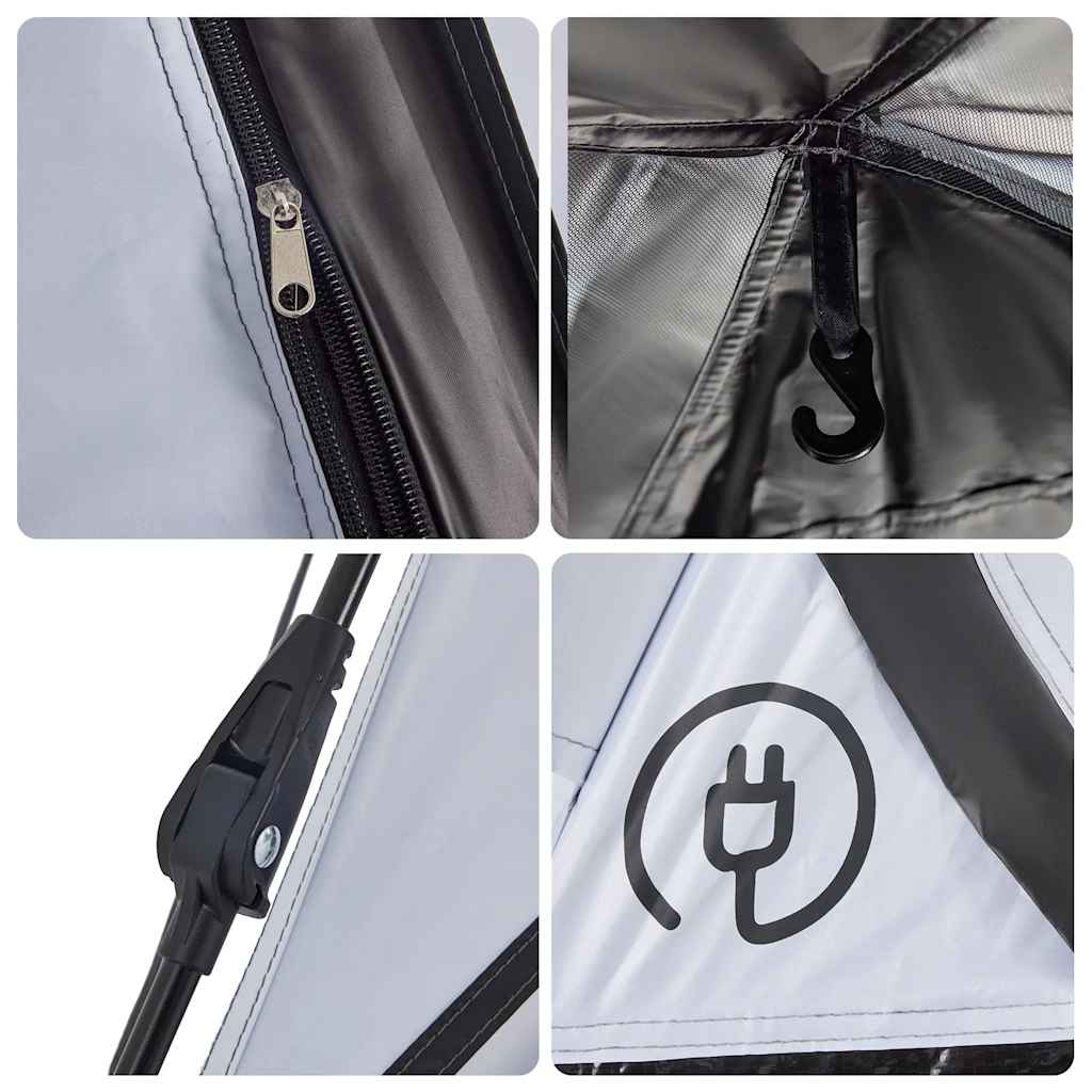 Camping Tent Dome 5-Person White Blackout Fabric Quick Release