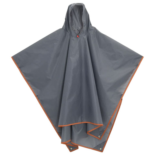 Rain Poncho with Hood 2-in-1 Design Grey and Orange 223x145 cm Rain Poncho with Hood 2-in-1 Design Grey and Orange 223x145 cm