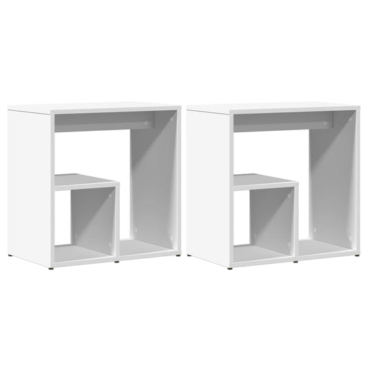 Side Tables 2 pcs White 50x30x50 cm Engineered Wood Side Tables 2 pcs White 50x30x50 cm Engineered Wood