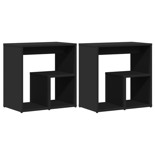 Side Tables 2 pcs Black 50x30x50 cm Engineered Wood Side Tables 2 pcs Black 50x30x50 cm Engineered Wood