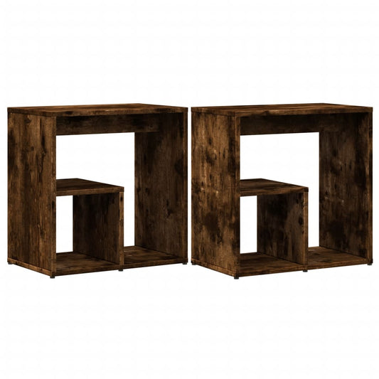 Side Tables 2 pcs Smoked Oak 50x30x50 cm Engineered Wood Side Tables 2 pcs Smoked Oak 50x30x50 cm Engineered Wood