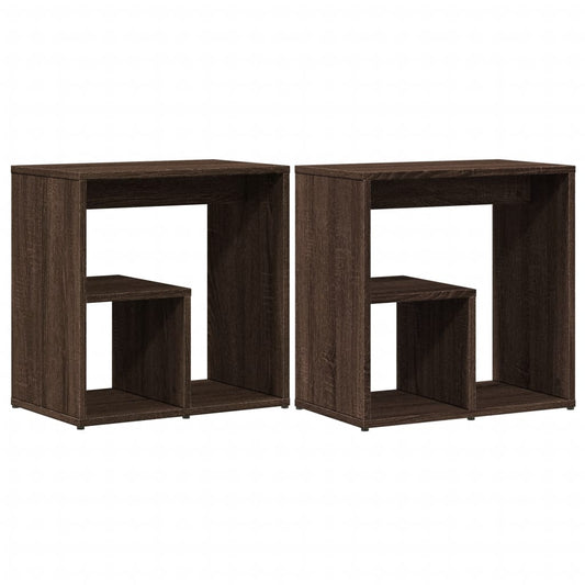 Side Tables 2 pcs Brown Oak 50x30x50 cm Engineered Wood Side Tables 2 pcs Brown Oak 50x30x50 cm Engineered Wood