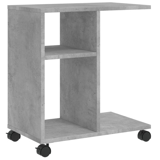 Side Table with Wheels Concrete Grey 50x30x55 cm Engineered Wood Side Table with Wheels Concrete Grey 50x30x55 cm Engineered Wood