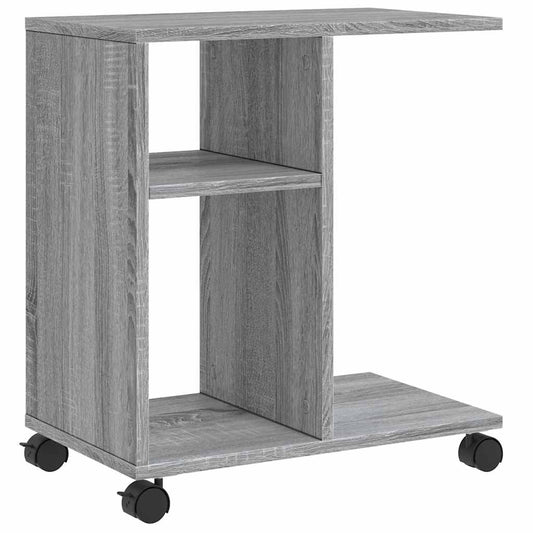 Side Table with Wheels Grey Sonoma 50x30x55 cm Engineered Wood Side Table with Wheels Grey Sonoma 50x30x55 cm Engineered Wood
