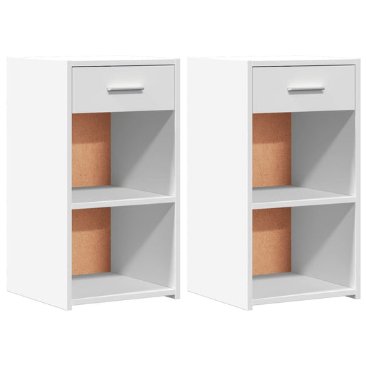 Bedside Cabinets 2 pcs White 35x34x65 cm Engineered Wood Bedside Cabinets 2 pcs White 35x34x65 cm Engineered Wood