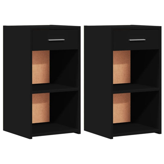 Bedside Cabinets 2 pcs Black 35x34x65 cm Engineered Wood Bedside Cabinets 2 pcs Black 35x34x65 cm Engineered Wood