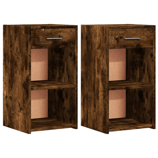 Bedside Cabinets 2 pcs Smoked Oak 35x34x65 cm Engineered Wood Bedside Cabinets 2 pcs Smoked Oak 35x34x65 cm Engineered Wood