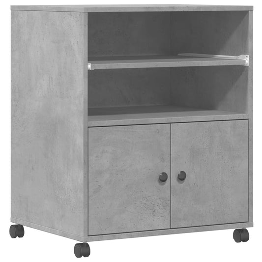 Printer Stand with Wheels Concrete Grey 60x48x74 cm Printer Stand with Wheels Concrete Grey 60x48x74 cm