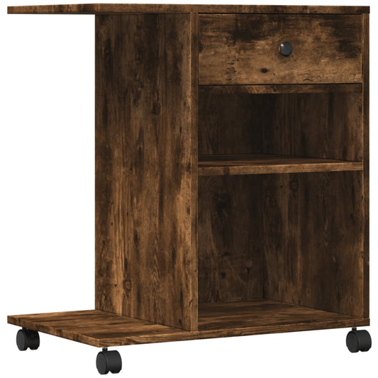Printer Stand with Wheels Smoked Oak 60x40x68.5 cm Printer Stand with Wheels Smoked Oak 60x40x68.5 cm