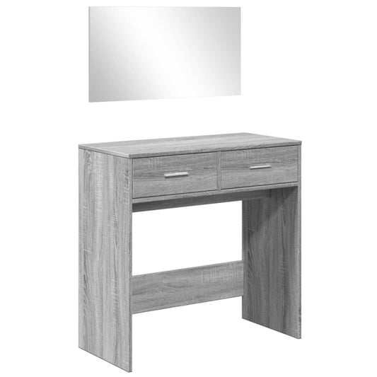 Dressing Table with Mirror Grey Sonoma 80x39x80 cm Dressing Table with Mirror Grey Sonoma 80x39x80 cm