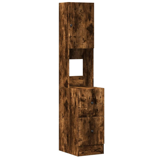 Kitchen Cabinet Smoked Oak 35x50x180 cm Engineered Wood Kitchen Cabinet Smoked Oak 35x50x180 cm Engineered Wood