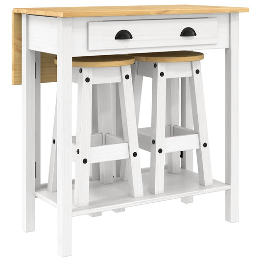 3 Piece Bar Set White Solid Wood Pine 3 Piece Bar Set White Solid Wood Pine