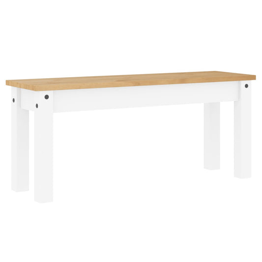 Dining Bench "PANAMA" White 105x30x45 cm Solid Wood Pine Dining Bench "PANAMA" White 105x30x45 cm Solid Wood Pine