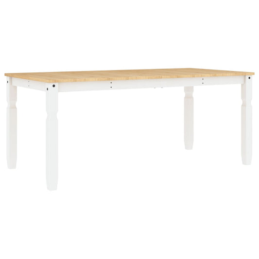 Dining Table "Corona" White 180x90x75 cm Solid Wood Pine Dining Table "Corona" White 180x90x75 cm Solid Wood Pine