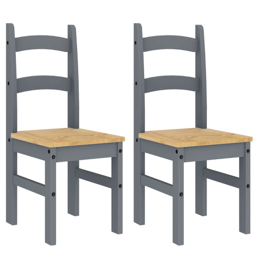 Dining Chairs 2 pcs Grey 40x46x99 cm Solid Wood Pine Dining Chairs 2 pcs Grey 40x46x99 cm Solid Wood Pine