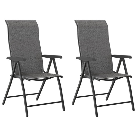 Folding Garden Chairs 2 pcs Grey Poly Rattan Folding Garden Chairs 2 pcs Grey Poly Rattan