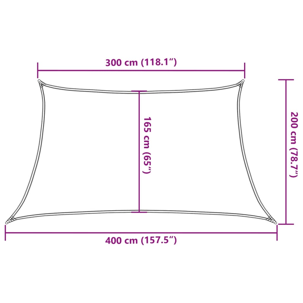 Sunshade Sail 160 g/m² Trapezium Light Grey 3/4x2 m HDPE