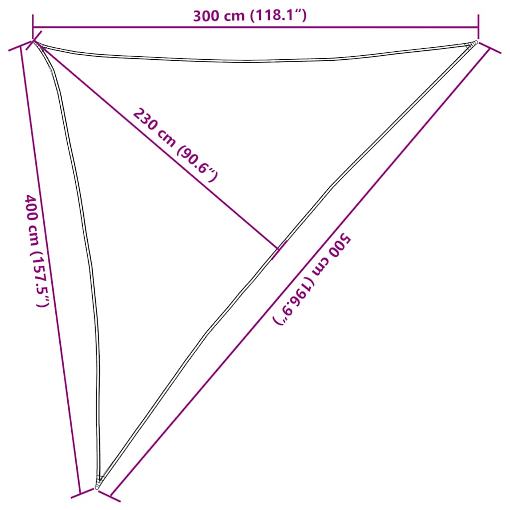 Sunshade Sail 160 g/m² Triangular Sand 3x4x5 m HDPE