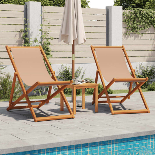 Folding Chairs 2 pcs Taupe Fabric and Solid Wood Folding Chairs 2 pcs Taupe Fabric and Solid Wood