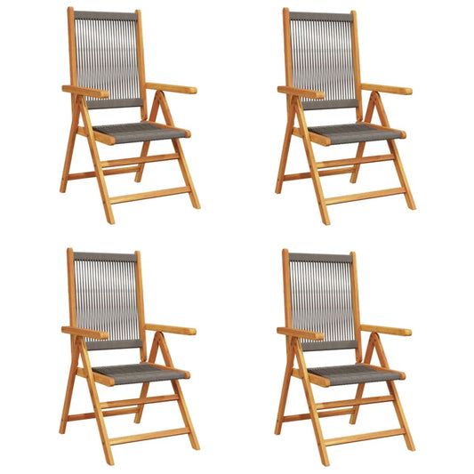 Reclining Garden Chairs 4 pcs Grey Solid Wood Acacia Reclining Garden Chairs 4 pcs Grey Solid Wood Acacia