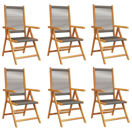 Reclining Garden Chairs 6 pcs Grey Solid Wood Acacia Reclining Garden Chairs 6 pcs Grey Solid Wood Acacia