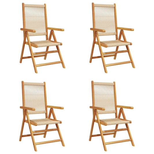 Reclining Garden Chairs 4 pcs Beige Solid Wood Acacia Reclining Garden Chairs 4 pcs Beige Solid Wood Acacia