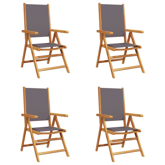 Reclining Garden Chairs 4 pcs Anthracite Fabric and Solid Wood Reclining Garden Chairs 4 pcs Anthracite Fabric and Solid Wood