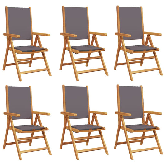 Reclining Garden Chairs 6 pcs Anthracite Fabric and Solid Wood Reclining Garden Chairs 6 pcs Anthracite Fabric and Solid Wood