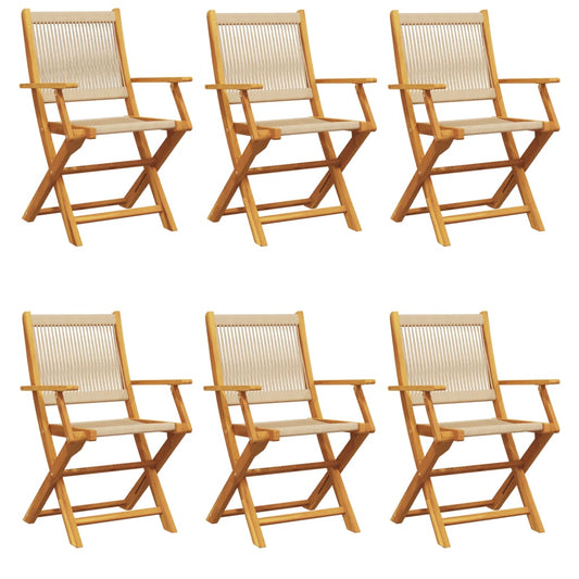 Folding Chairs 6 pcs Beige Solid Wood Acacia Folding Chairs 6 pcs Beige Solid Wood Acacia