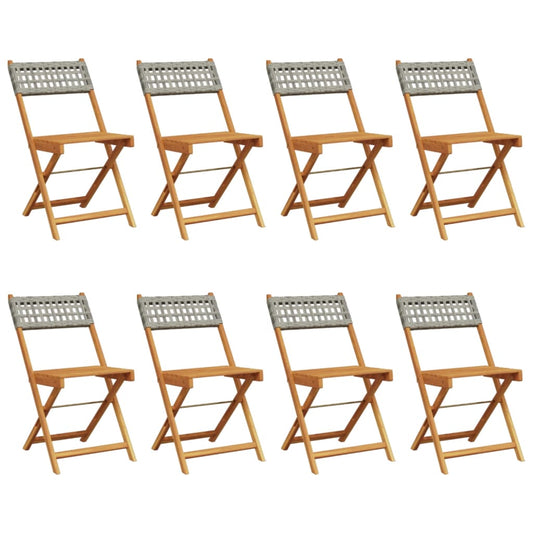 Garden Chair | Set of 8 | Grey | Solid Acacia wood | Standard Garden Chair | Set of 8 | Grey | Solid Acacia wood | Standard