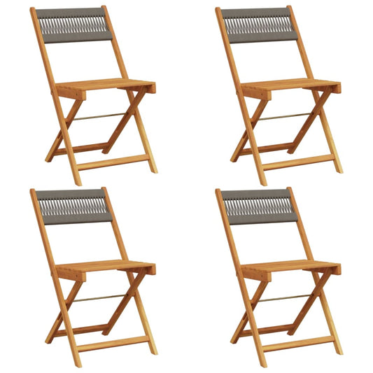 Folding Garden Chairs 4 pcs Grey Solid Wood Acacia Folding Garden Chairs 4 pcs Grey Solid Wood Acacia