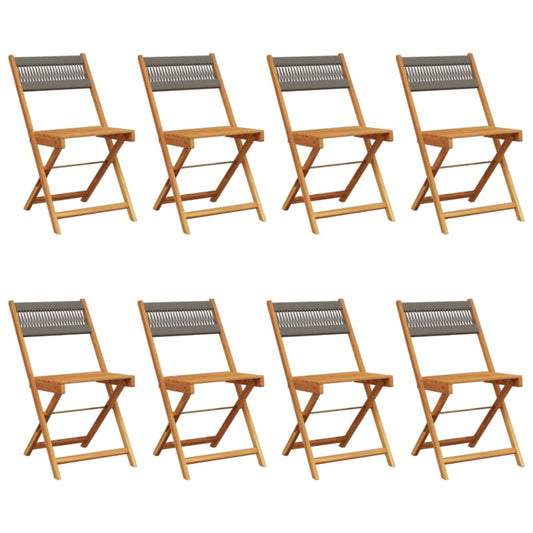 Folding Garden Chairs 8 pcs Grey Solid Wood Acacia Folding Garden Chairs 8 pcs Grey Solid Wood Acacia