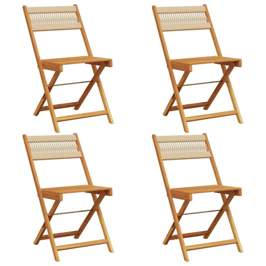 Folding Garden Chairs 4 pcs Beige Solid Wood Acacia Folding Garden Chairs 4 pcs Beige Solid Wood Acacia