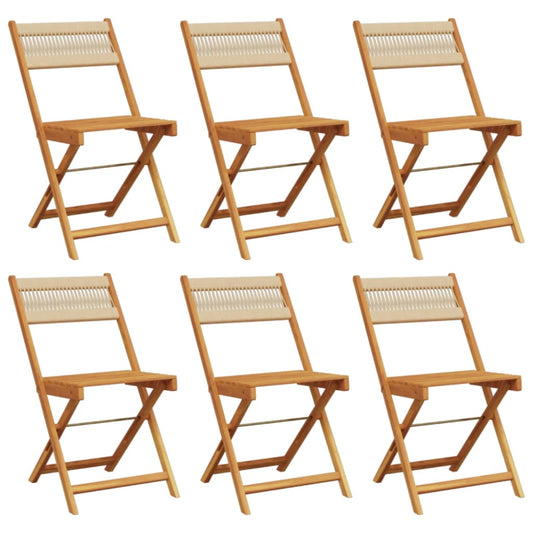 Folding Garden Chairs 6 pcs Beige Solid Wood Acacia Folding Garden Chairs 6 pcs Beige Solid Wood Acacia