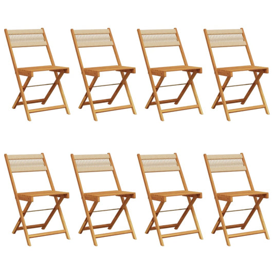 Folding Garden Chairs 8 pcs Beige Solid Wood Acacia Folding Garden Chairs 8 pcs Beige Solid Wood Acacia