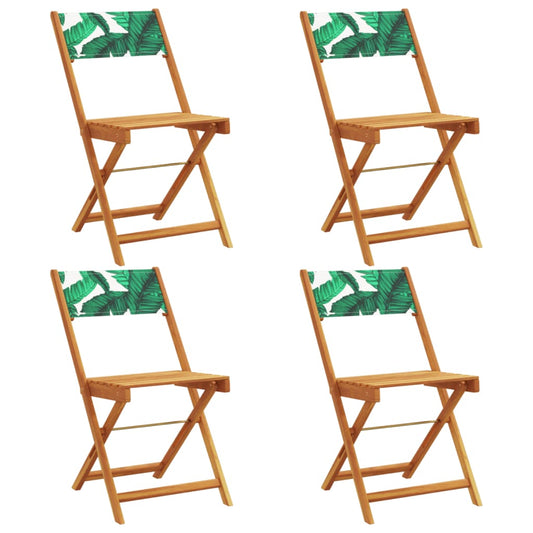 Folding Garden Chairs 4 pcs Green Fabric and Solid Wood Folding Garden Chairs 4 pcs Green Fabric and Solid Wood