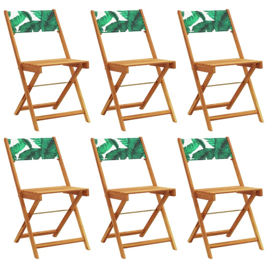 Folding Garden Chairs 6 pcs Green Fabric and Solid Wood Folding Garden Chairs 6 pcs Green Fabric and Solid Wood
