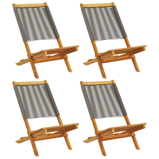 Folding Chairs 4 pcs Grey Solid Wood Acacia Folding Chairs 4 pcs Grey Solid Wood Acacia