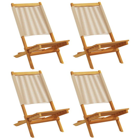 Folding Chairs 4 pcs Beige Solid Wood Acacia Folding Chairs 4 pcs Beige Solid Wood Acacia