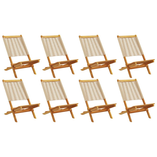 Folding Garden Chairs 8 pcs Beige Solid Wood Acacia Folding Garden Chairs 8 pcs Beige Solid Wood Acacia