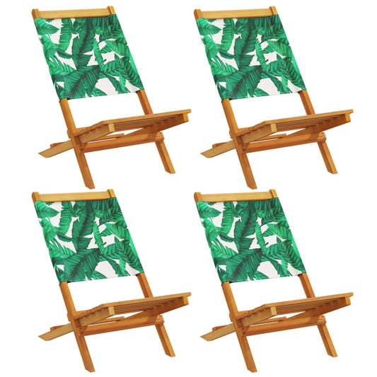 Folding Garden Chairs 4 pcs Green Fabric and Solid Wood Folding Garden Chairs 4 pcs Green Fabric and Solid Wood