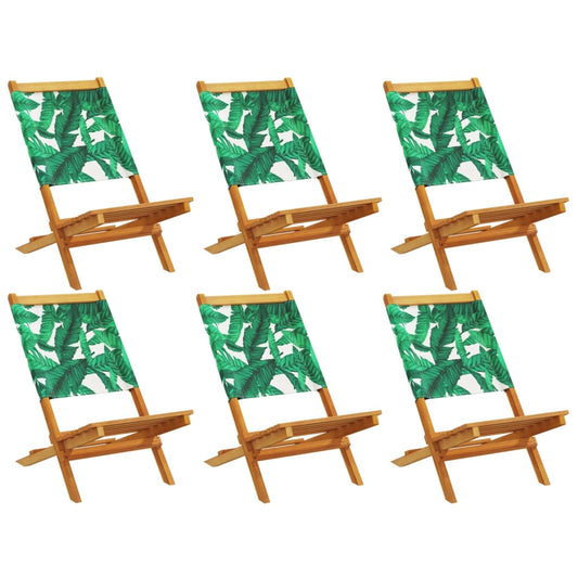 Folding Garden Chairs 6 pcs Green Fabric and Solid Wood Folding Garden Chairs 6 pcs Green Fabric and Solid Wood