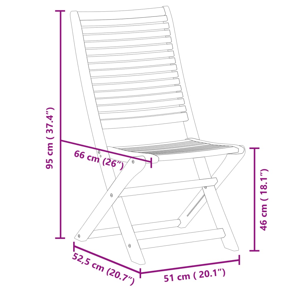 Folding Chairs 6 pcs 51x66x95 cm Solid Wood Acacia