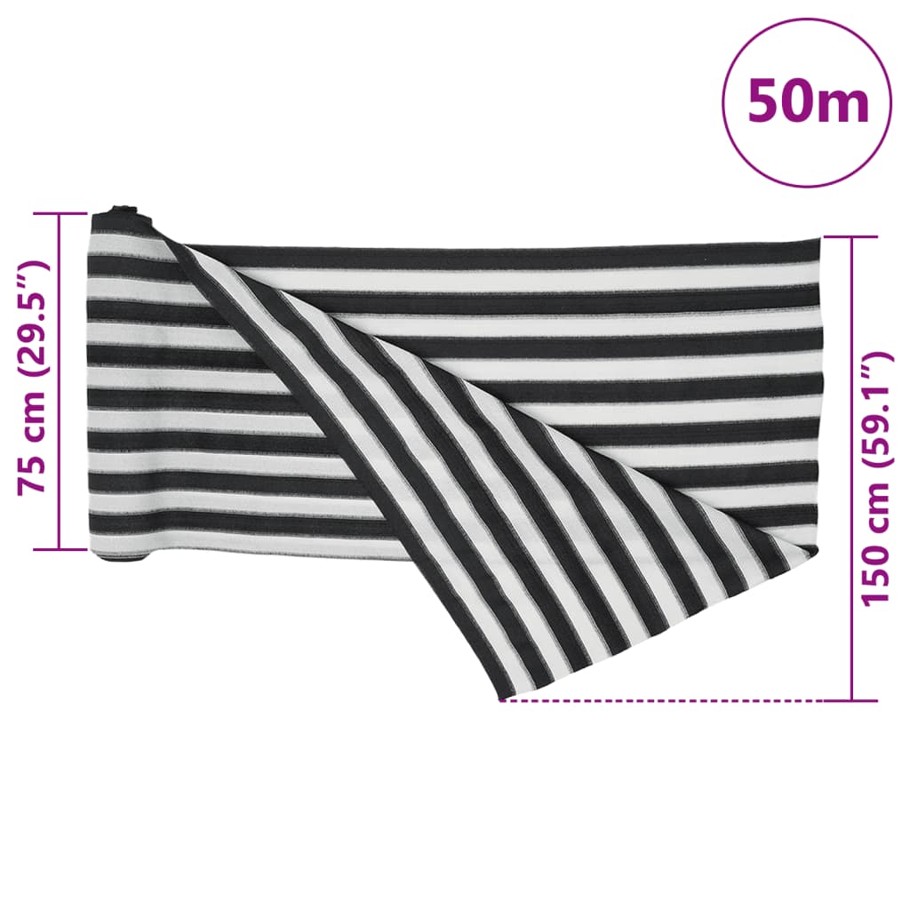 Privacy Net Anthracite and White 1,5x50 m HDPE 150 g/m²