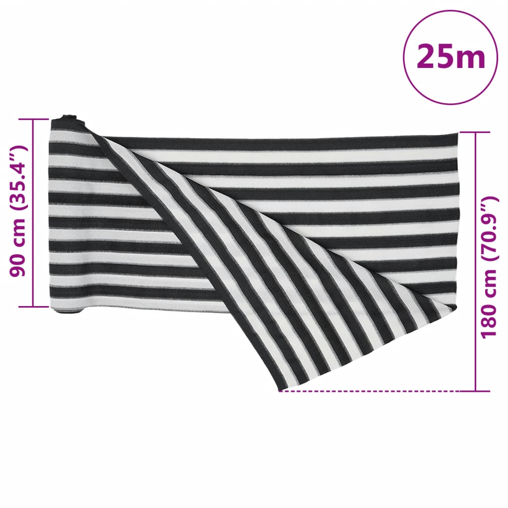 Privacy Net Anthracite and White 1,8x25 m HDPE 195 g/m²