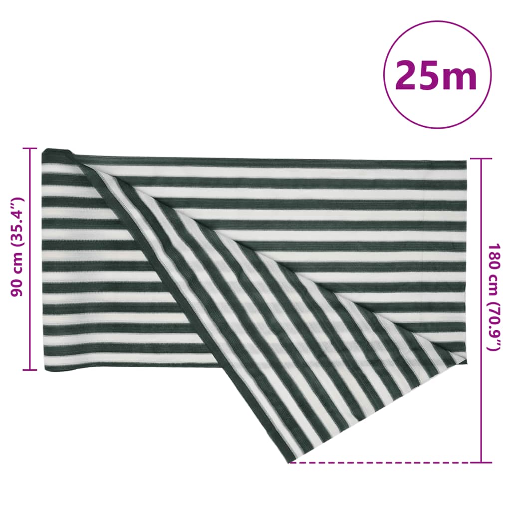 Privacy Net Green and White 1,8x25 m HDPE 195 g/m²